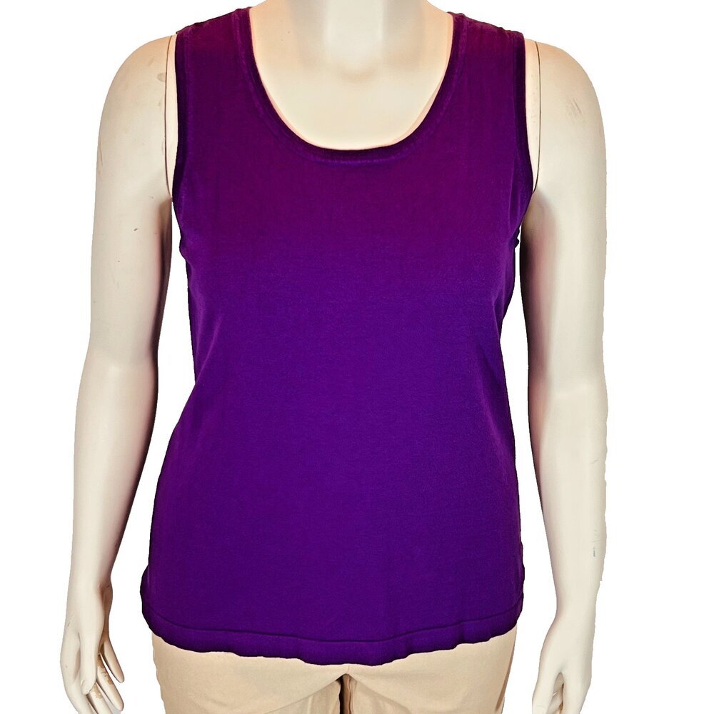 Chicos Sweater Tank Womens L Purple Sleeveless Knit